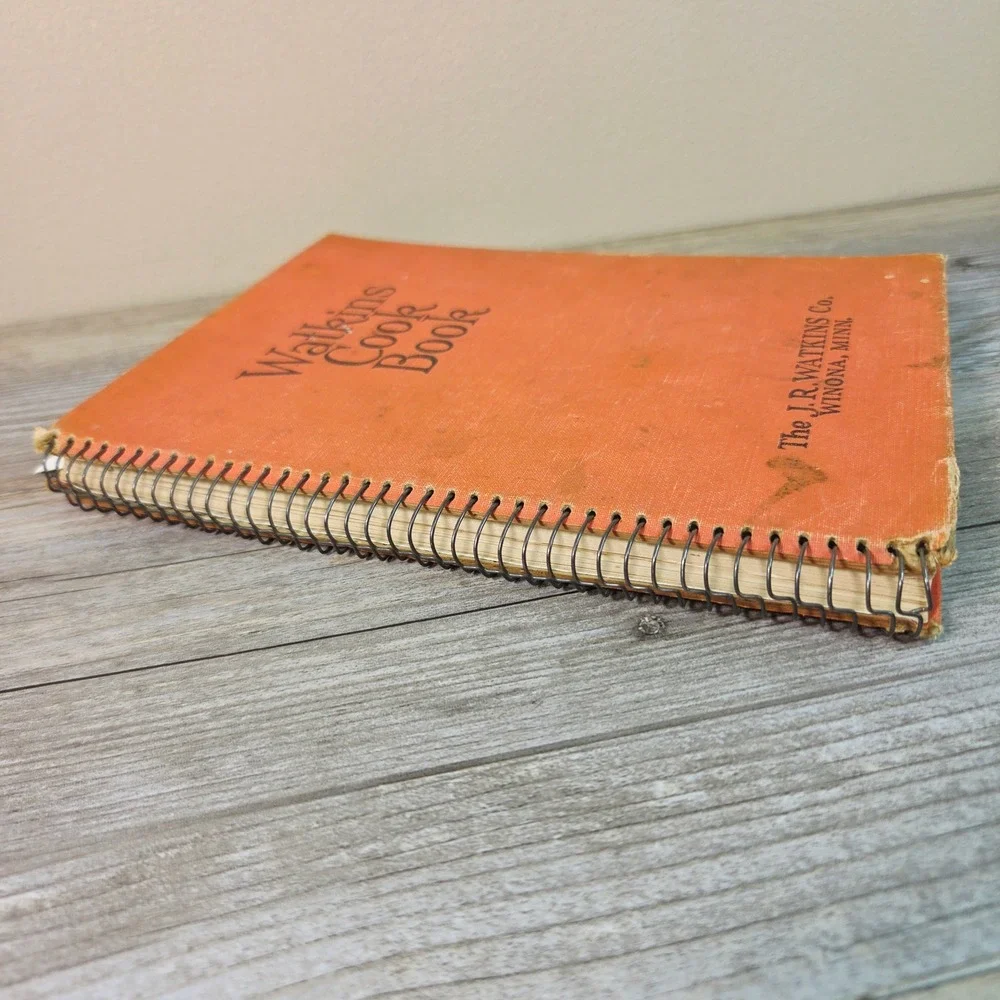 Vintage 1936 Watkins Cook Book Spiral Bound Retro Recipes JR Watkins Co Winona